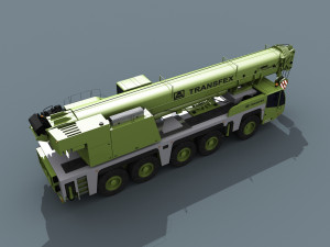 your wheeled crane - 200 t 3d animated crane model 3D 모델