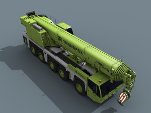 your wheeled crane - 200 t 3d animated crane model 3D 모델