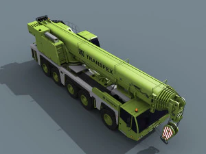 your wheeled crane - 200 t 3d animated crane model 3D Model
