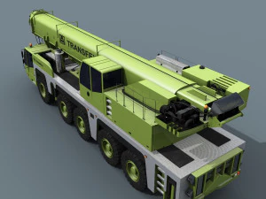 your wheeled crane - 200 t 3d animated crane model 3D Model