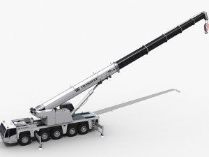 your wheeled crane - 200 t 3d animated crane model 3D 모델