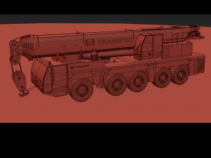 your wheeled crane - 200 t 3d animated crane model 3D 모델