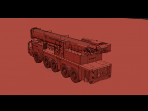 your wheeled crane - 200 t 3d animated crane model 3D 모델