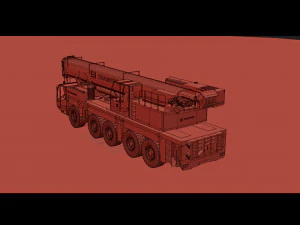 your wheeled crane - 200 t 3d animated crane model 3D Model