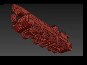 your wheeled crane - 200 t 3d animated crane model 3D Model