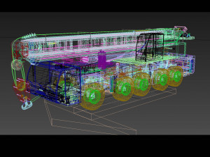 your wheeled crane - 200 t 3d animated crane model 3D 모델
