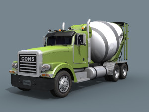 fine cement truck - 3d animated mixer model 3D Model