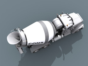 fine cement truck - 3d animated mixer model 3D Model