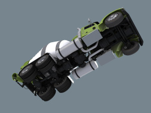 fine cement truck - 3d animated mixer model 3D Model