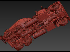 fine cement truck - 3d animated mixer model 3D Model