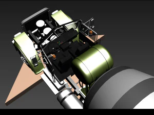 fine cement truck - 3d animated mixer model 3D Model
