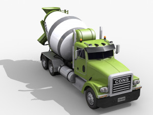 fine cement truck - 3d animated mixer model 3D Model