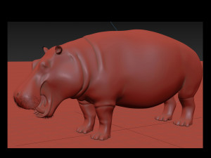 wild hippo 8k - animated 3D Model