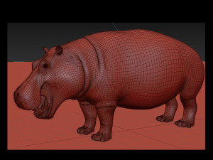 wild hippo 8k - animated 3D Model