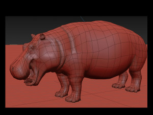 wild hippo 8k - animated 3D Model