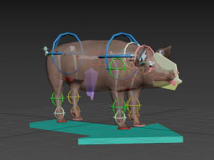Porky the pig - animated 3d fur model 3D Model