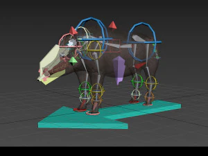 Boar Javali attacker pig - animated 3d fur model 3D Model