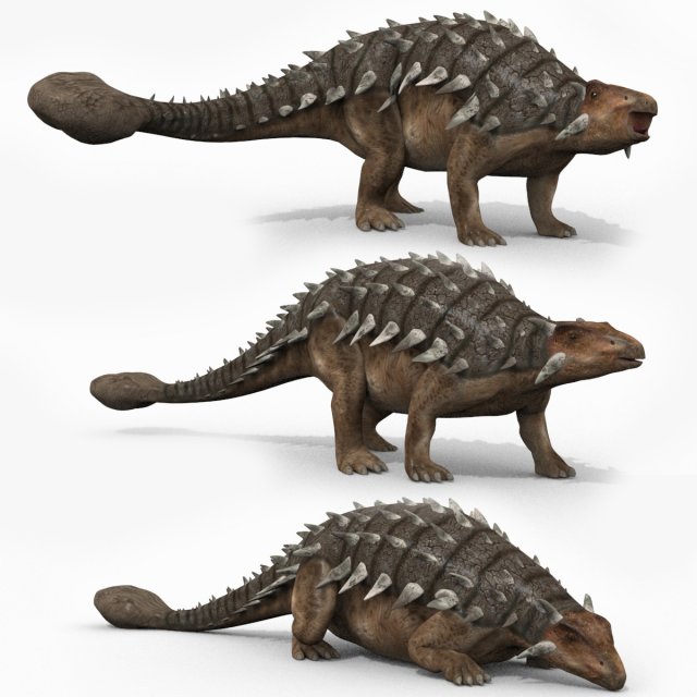 Ankylosaur 8K - fully animated 3D Model .c4d .max .obj .3ds .fbx .lwo .lw .lws