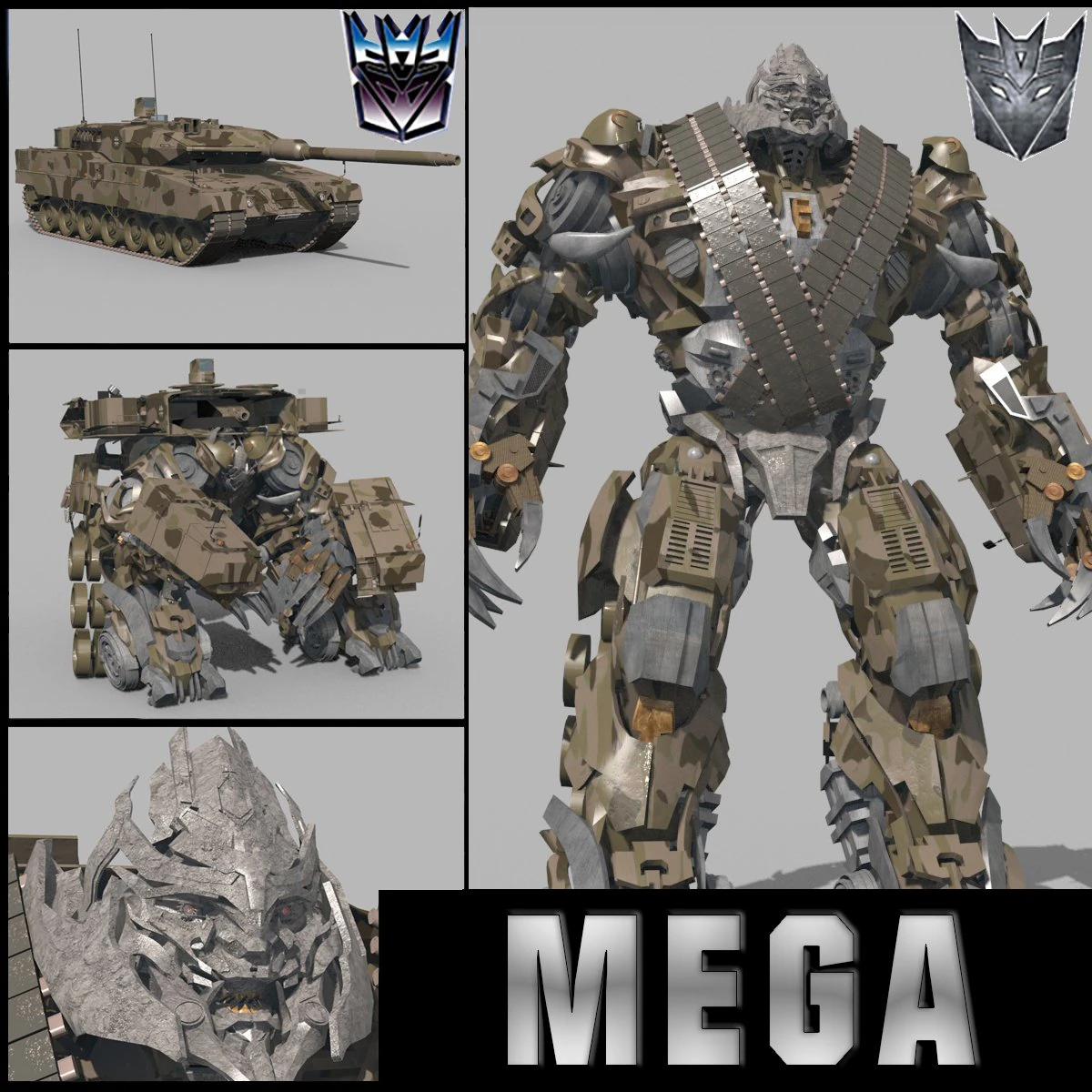 Megatron Ressurection - 3d animated transformer model 3D Model .c4d .max .obj .3ds .fbx .stl .blend 