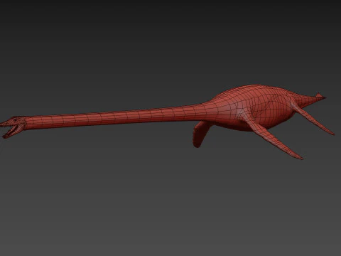 실제 수장룡 Elasmosaur - 8K 3D 모델