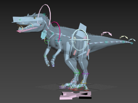 Real Animated Allosaurus - 8K 3D Модель