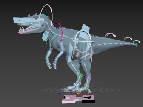 Real Animated Allosaurus - 8K 3D Model
