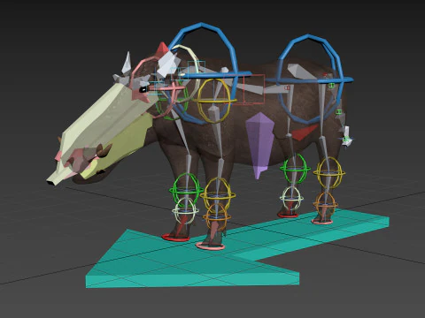 Warthog African pig - animated 3d fur model 3D Model