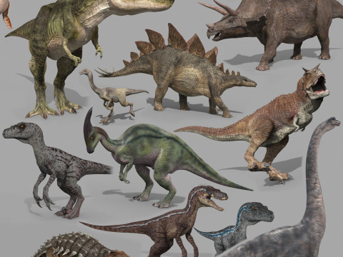Colossal Dinosaur Pack 8K - fully animated 3D मॉडल