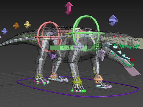 Postosuchus Barinasuchus Fasolasuchus HD - 3d animated 3D 模型
