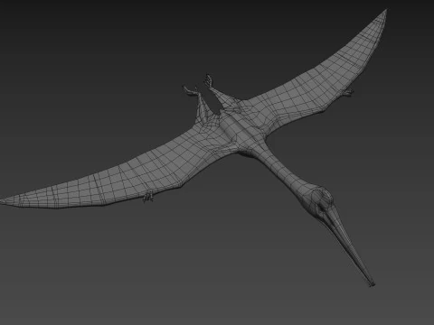 Quetzalcoatlus HD - 3d animated model 3D Model