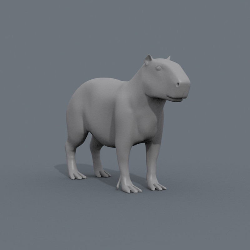 Capybara Capivara Shape 3D 모델 .c4d .max .obj .3ds .fbx .stl .blend