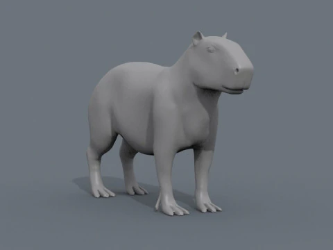 Kapibara Capivara Şekli 3D Model