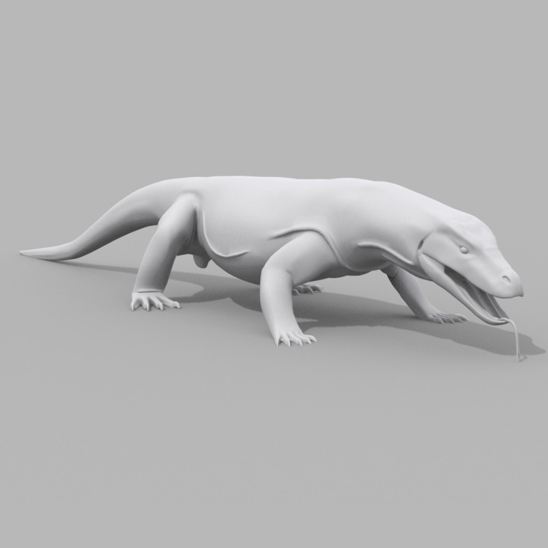 Komodo Dragon Shape 3D 모델 .c4d .max .obj .3ds .fbx .stl .blend 