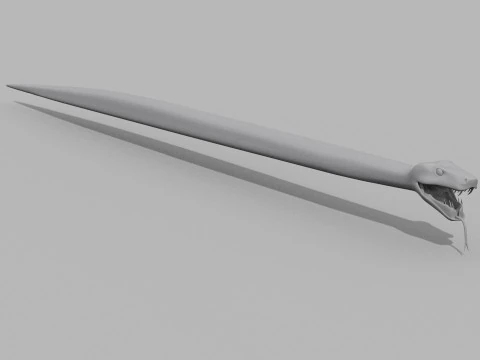 Green Emerald Boa Snake Shape 3D Model