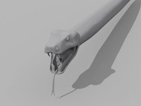 Green Emerald Boa Snake Shape 3D Model