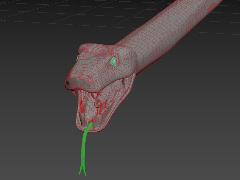 Green Emerald Boa Snake Shape Modèle 3D