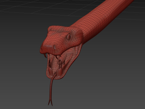 Green Emerald Boa Snake Shape Modèle 3D
