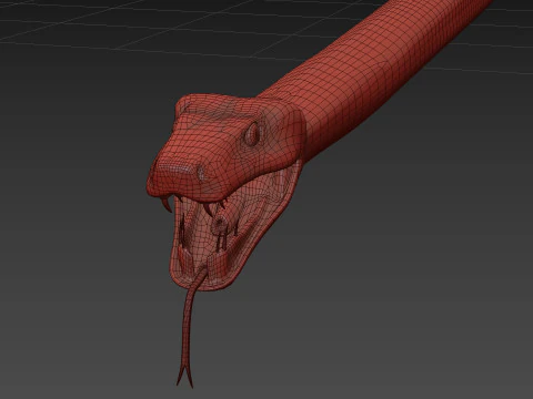 Green Emerald Boa Snake Shape 3D Model