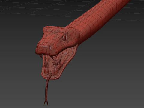 Green Emerald Boa Snake Shape 3D Model