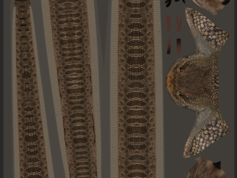 Ular Ular Pro - 8k - animasi 3d Model 3D