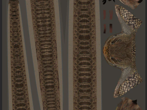 Pro Rattlesnake Snake - 8k - 3d animated 3D Model