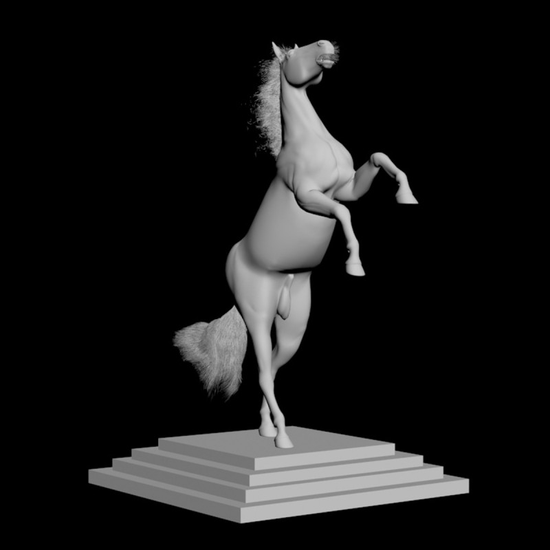 Print Ready Decoration Horse 3D Model .c4d .max .obj .3ds .fbx .stl .blend 