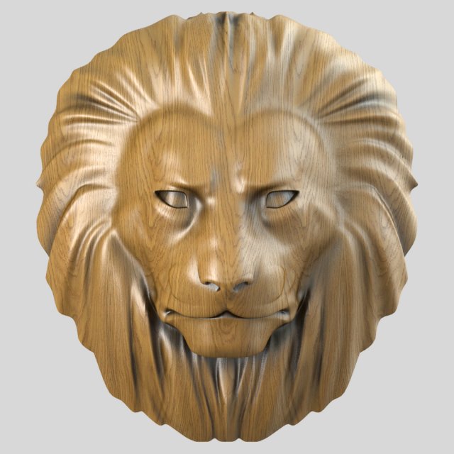 lion head sculpture2 3D Model .c4d .max .obj .3ds .fbx .stl .blend 