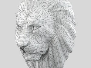 lion head sculpture2 3D Model