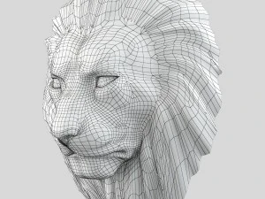 lion head sculpture2 3D Model