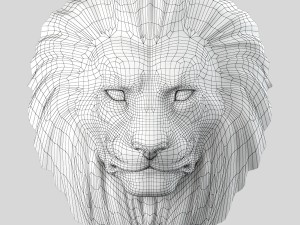 lion head sculpture2 3D Model