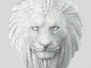 lion head sculpture2 3D Model