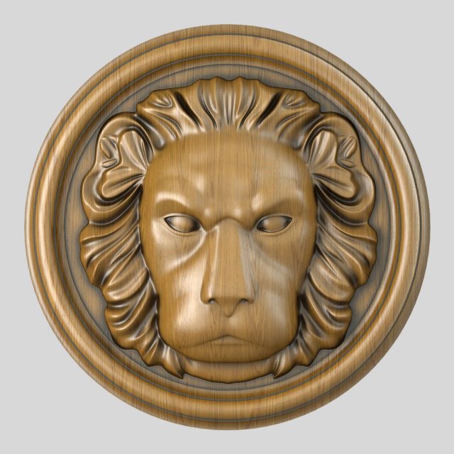 lion head sculpture3 3D Model .c4d .max .obj .3ds .fbx .stl .blend 
