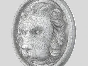 lion head sculpture3 3D Model