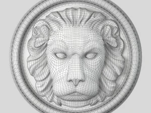 lion head sculpture3 3D Model